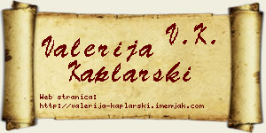 Valerija Kaplarski vizit kartica